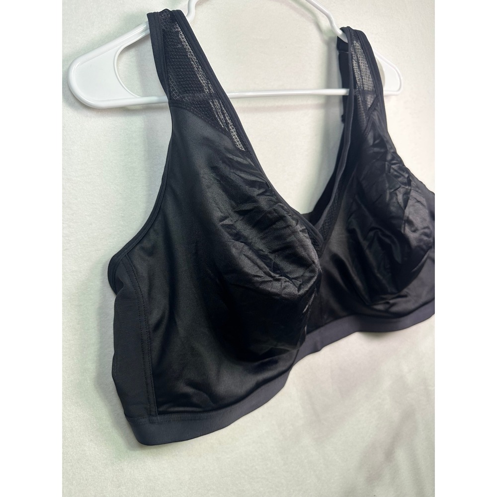 Catherines Intimates Black Wireless Full Coverage Bra Mesh Trim No Wire 50DD - Picture 2 of 7